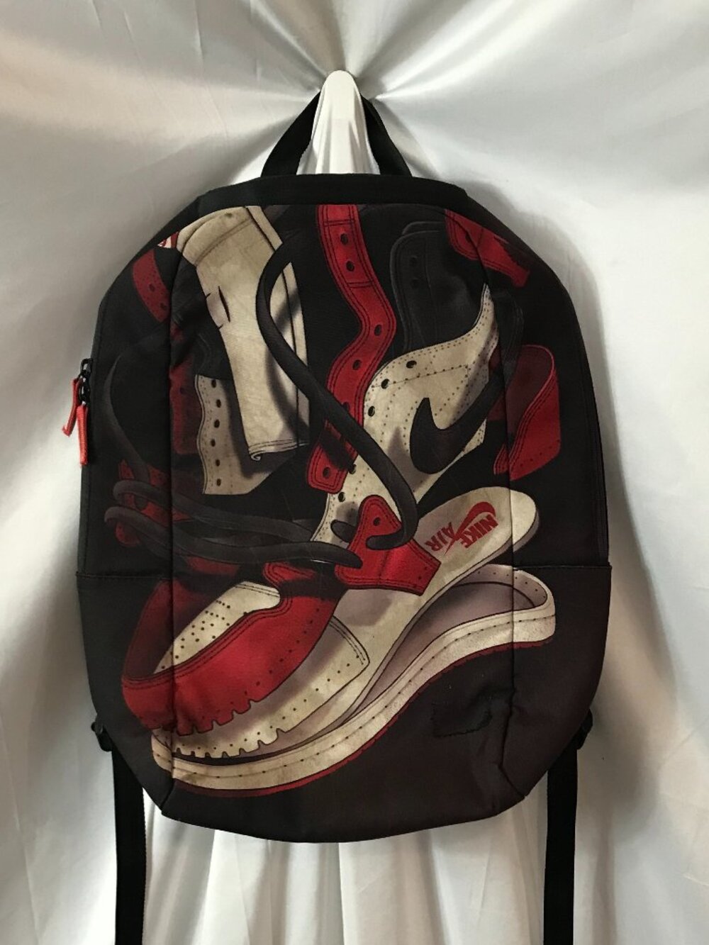 Jordan Nike Air Centered Shoe Logo Activewear Athletic Sport Cut Backpack